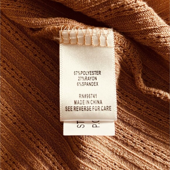 Belle du Jour Crop Top Women L Taupe Stretch Lettuce Edge Boho Feminine Casual - Picture 4 of 12